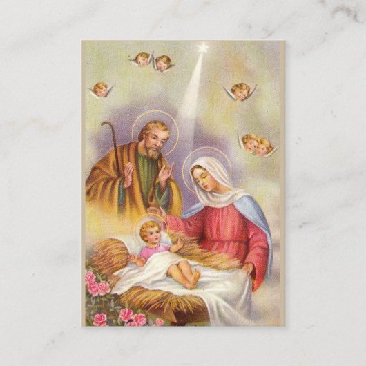 セントジョーゼフの母メリーのベビーイエス・キリストの神聖な天使 名刺 (正面)