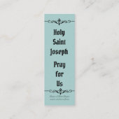 セントジョーゼフの祭壇の宴会日神聖なカード好意 スキニー名刺 (裏面)