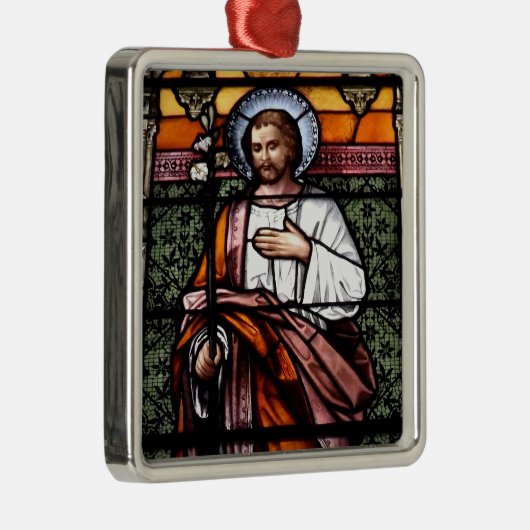 セントジョーゼフは私達のために-ステンドグラス窓を祈ります メタルオーナメント (右)