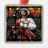 セントジョーゼフは私達のために-ステンドグラス窓を祈ります メタルオーナメント (正面)