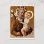 セントジョーゼフイエス・キリストユリのMemorareの祈りの言葉 名刺 (正面)