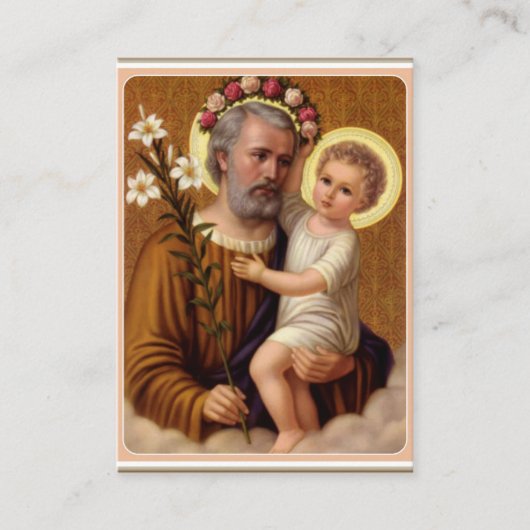 セントジョーゼフイエス・キリストユリのMemorareの祈りの言葉 名刺 (正面)