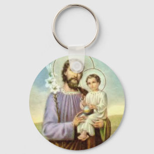 セントジョーゼフ及び子供イエス・キリストKeychain キーホルダー