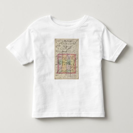 セントジョーゼフ郡、ミシガン州の地図 トドラーTシャツ (正面)