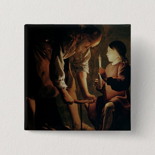 セントジョーゼフ、大工 缶バッジ (正面)