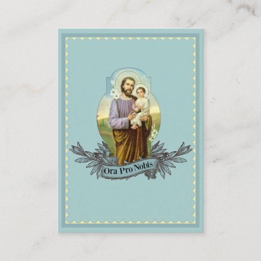 セントジョーゼフMemorareの祈りの言葉の神聖なカード 名刺 (正面)