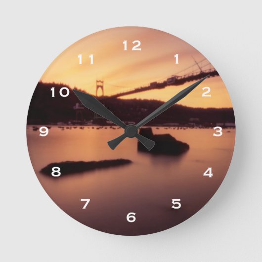 セントジョーンズ橋日没 ラウンド壁時計 (正面)