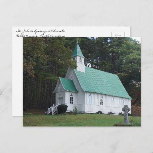 セントジョーンズ聖公会教会, ノースカロライナ州ヴァレ・クルシス ポストカード (正面/裏面)