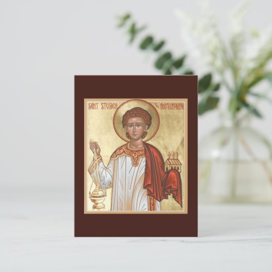 セントスティーブンザプロトマーティン祈りの言葉カード ポストカード (スタンド正面)
