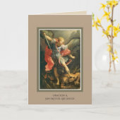 セントスペインのマイケルザアーチャンゲル祈りの言葉 カード (黄色い花)