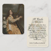 セントセシリアミュージシャンカトリック祈りの言葉 プレイスカード (正面/裏面)