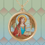 セントセシリア・オブ・ローマ(BK 003) ゴールドプレートネックレス<br><div class="desc">Image Credit (BK 003): St. Cecilia of Romeのアンティーク画像19世紀後半から20世紀初頭のクロモリトの勤行プリントから、ドイツのMenchengladbachにあるB. Kuhlen氏が、デザイナーのプライベートコレクションから発行したもの。 饗宴： 11月22日</div>