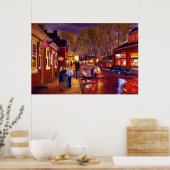 セントチャールズの市街風景油彩画 ポスター (キッチン)