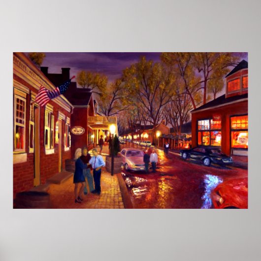 セントチャールズの市街風景油彩画 ポスター (正面)