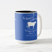 セントチャールズイリノイ乳製品カウミルククリーム1899青 ツートーンマグカップ (正面右)