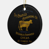 セントチャールズイリノイ乳製品カウミルククリーム1899 セラミックオーナメント (左)