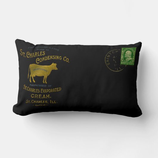 セントチャールズイリノイ乳製品カウミルククリーム1899 ランバークッション (正面)