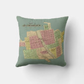 セントチャールズ・イリノイ1871マップキツネリバーケインカウンティ クッション (裏面)