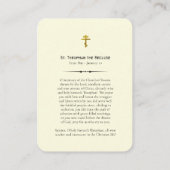 セントテオパン・ザ・リクライズ正統派祈りの言葉カード プレイスカード (裏面)