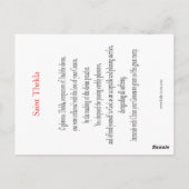 セントテクラ祈りの言葉カード ポストカード (裏面)