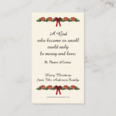 セントテリーズベビーイエスヴァージンメアリーバラクリスマス エンクロージャーカード (裏面)