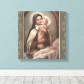 セントテリーズベビーイエズマンガーピンクローズ キャンバスプリント (インサイチュ (ウッドフロア))