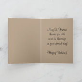 セントテリーズリトルフラワー付き/ピンクのバラ誕生日 カード (内部)