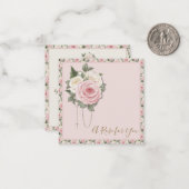 セントテリーズ祈りの言葉ヴィンテージ宗教色のピンクのバラ ノートカード (正面/裏面インサイチュ)