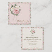 セントテリーズ祈りの言葉ヴィンテージ宗教色のピンクのバラ ノートカード (正面/裏面)