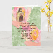 セントテレーズウォーターカラーピンクローズ引用文 カード (黄色い花)