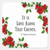 セントテーゼ引用文バラ赤 スクエアシール (正面)