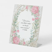 セントテーゼ引用文ピンクローズ結婚ズフローラ 台座サイン (正面)