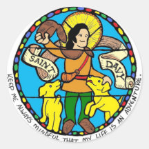 セントデイヴィーラウンドステッカー