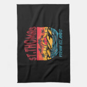 セントトマスヴァージンアイランズサーフィンビーチ海Va キッチンタオル (縦)