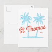 セントトマス島USVIヴィンテージコーラルタイプパームズ ポストカード (正面/裏面)