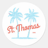 セントトマス島USVIヴィンテージコーラルタイプパームズ ラウンドシール (正面)