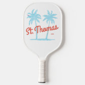 セントトマス島USVIヴィンテージ型ブルーパームズ ピックルボールラケット (裏面)