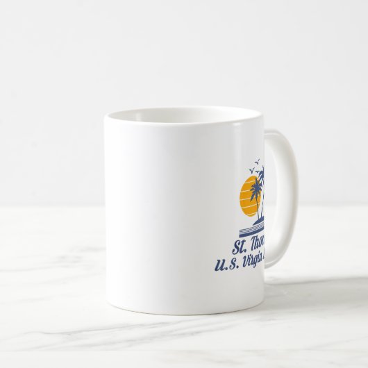 セントトマス米ヴァージン諸島ビーチ カリブの コーヒーマグカップ (正面右)