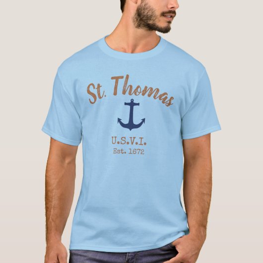 セントトマス・アメリカヴァージン諸島いかりシャツ Tシャツ (正面)