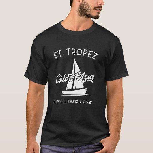 セントトロペスコートダジュール夏セーリングボヤージュ Tシャツ (正面)