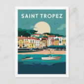 セントトロペスフランスイラストレーション ポストカード (正面)