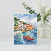 セントトロペスフランスウォーター絵を描カラー ポストカード (スタンド正面)