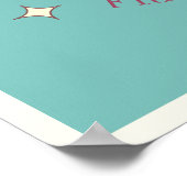 セントトロペスフランスコートダジュールティール（緑がかった色）ブルー ポスター (角)