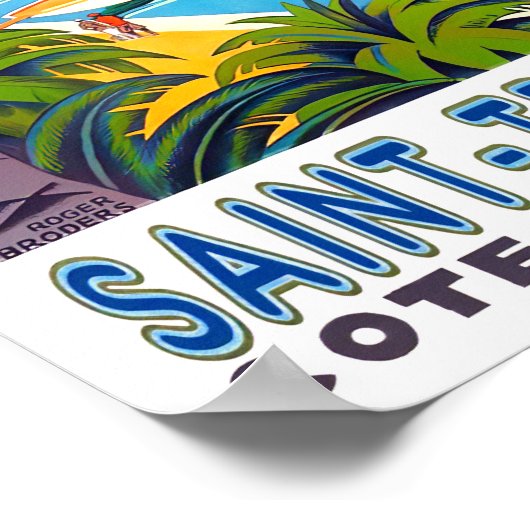 セントトロペスフランスヴィンテージ旅行 ポスター (角)