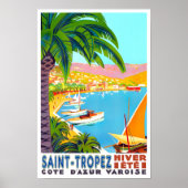 セントトロペスフランスヴィンテージ旅行 ポスター (正面)