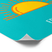 セントトロペス、サンセット、トラベルアート、ターコイズ ポスター (角)