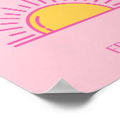 セントトロペス，フランス，サンセット，旅行アート，ピンク ポスター (角)