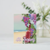 セントトロペス・フランス・ワイン旅行ポスター ポストカード (スタンド正面)