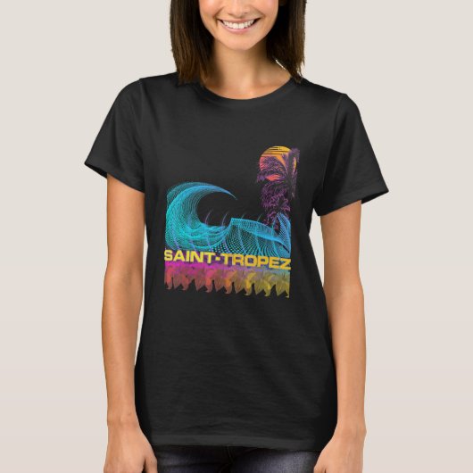 セントトロペレトロ80sスタイルヴィンテージVaporwave Su Tシャツ (正面)