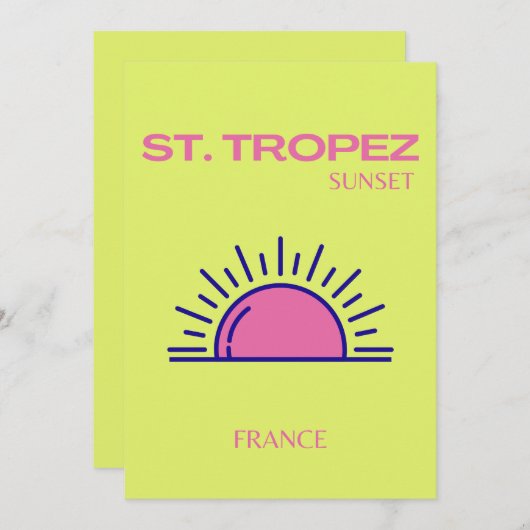 セントトロペ名門私立校風のス、緑 サンキューカード (正面/裏面)